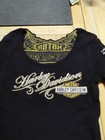 Harley Davidson Black   Yellow Embroidered Back Long Sleeve T-shirt S Ladies