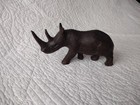 Vintage Handmade Carved Wood Rhino Rhinoceros Animal Figurine