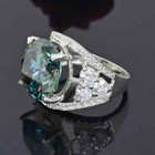 Rare 9 45 Ct Blue Diamond Ring  Amazing Shine   Bling-free Diamond Studs  