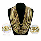 Men s Miami Cuban Link Chain Bracelet Solid 14k Gold Plated Stainless Steel