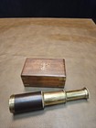 Nautical Mini Telescope Antique Brass Spyglass Vintage Scope With Wooden Box