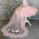 Kid s Girl Puffy Dress With Long Train Child Birthday Party Dresses Costume