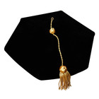 Endea Graduation Velvet Doctoral Tam With Six Sides And Gold Bullion Tassel