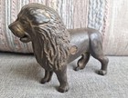 Antique Vintage Cast Iron African Safari Lion Metal Coin Savings Bank 3 5 x4 5 