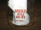 Vintage 4 1 2  High Breeze Hill Dairy Chatham Ny  1 2 Half Pint Milk Bottle