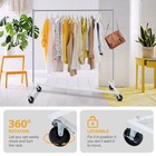 2pcs Commercial Garment Rack Rolling Collapsible Clothing Shelf Z-base W  Wheels