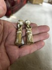 Pair Vintage Art Deco Victorian Cast Brass Light  Fixture Hanging Tassel Finial