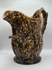 Antique Rockingham Glazed Pitcher South Amboy Nj New Jersey Stoneware Corn Husk