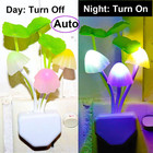 2 Pack Sensor Led Night Light Plug-in Wall Lamp Color Changing Mushroom Night Li