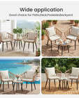 Gianna 3 Piece Outdoor Patio Furniture Set  Wicker Bistro Chairs With Glass Top