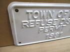 Trash Truck --town Of Darien -- Old Original -- Sign Tag  - 1981 - License Plate