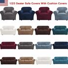 Velvet Stretch Sofa Slipcover 1 2 3 Seater Sofa Couch Covers With Cushion Covers