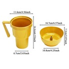1pc Snack And Drink Cup 2 In 1 Straw Cup With Snack Bowl On Top