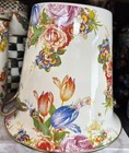 Mackenzie Childs White Flower Market  Enamel Wine Bucket Retired - Excellent