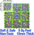 Play Mat Foam Rug Interlocking Puzzle Baby Toddler Kids Car Zoo Floor 9 Pcs