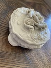 Ceramic Trinket Box With Handmade Flowers Gift Display Vintage Bridal Jewelry