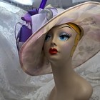 Floral Derby Hat Purple Lavender Occasion Wedding Church Kentucky Derby