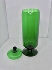 Vintage Mcm Empoli Glass Apothecary Jar Canister Evergreen 13 5    W lid Stunning