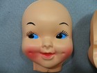 Vintage Set Of 2 Large Celluloid Girl 3 1 2 x 4 1 2  Faces With Dimples