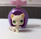 Littlest Pet Shop Lps Short Haired Cat  98 Pale Yellow Green Eyes Sitting