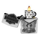 Zippo Windproof Lighter Harley Davidson Eagle Emblem Brushed Chrome  200hdh284 