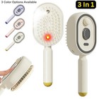 Electric Steam Hair Straightener Brush Rechargeable Anti Frizz Detangling Pink