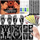 Temporary Stencils Tattoos Kit  6 Pcs Tattoo 6p-red1 Black2 Maroon1 Brown2