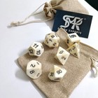 Handmade Buffalo Bone Dice Set 7 Piece Dnd Rpg Polyhedral Gaming Dice Pouch