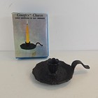 Vintage Cast Iron Black Candle Holder  Country Charm Early Americana 1975 Taiwan