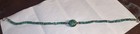 Turquoise Beaded Necklace Round Turquoise Center Stone Silver Toggle Clasp