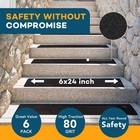 Voisen Outdoor Stair Treads  6  X 24  6 Pack Pre-cut Non Slip 6 x24   Black