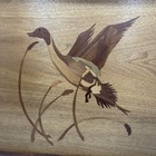 Vintage Artesian Wooden Duck Inlay Framed Picture 14 x17 