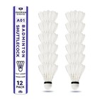 12 Pack Badminton Shuttlecocks - Durable Nylon   Goose Feather Birdies For Sport