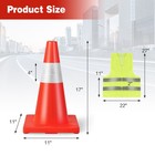 12 Pack Traffic Cones 18  Safety Road Pvc Construction Cones With Safety Vest