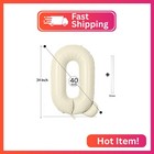 Yunshangmo Letter Balloons 40 Inch Cream White Alphabet Balloons Beige Giant Foi