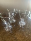 3 Clear Glass Berwick Boopie Bubbles Cordial Glasses 3 75  Anchor Hocking Vtg