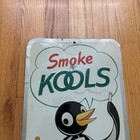Vintage 1960 s Smoke Kools Cigarettes Tobacco Penguin Logo Tacker 16  Metal Sign