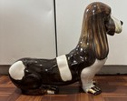 Ceramic Basset Hound Figurine With Hand  Painted Details