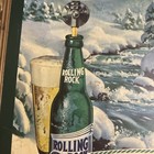 Rare Vtg Rolling Rock Beer Advertisement Distressed Framed Ad Sign 13 5    X 10 5   