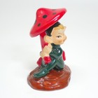 Vintage Lefton Porcelain Christmas Pixie Elf Toadstool Mushroom Japan B56