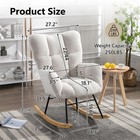 Nioiikit Nursery Rocking Chair Teddy Upholstered Glider Rocker Rocking Accent   
