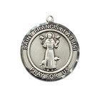 Sterling Silver Saint Francis Of Assisi Medal Pendant 24  Endless Chain Necklace