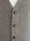 Men Wool Blend Herringbone Tweed Waistcoat Slim Fit Formal Suit Vest