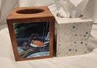 Decorative Wooden Tissue Box Cover With Woodducks Print By Dan Waltz