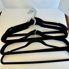 15 Huggable Hangers Non-slip Pants Suits Shirts Black Velvet Silver Hooks