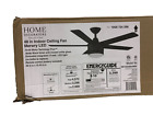 Home Decorators Merwry 48 In  Led Indoor Matte Black Ceiling Fan  remote  open 