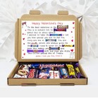Personalised Valentines Chocolate Gift Treat Hamper Hug In A Box Him Her Poem