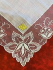 Beautiful Vintage Made In Austria  Lace Wedding Handkerchief With Tag