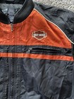 Harley-davidson Jacket Men s Xl Orange Moto Ride Bar   Shield Black 98553-15vm