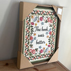 The Book Was Better Framed Embroidered Textile Wall Art By Bp Home Nwt